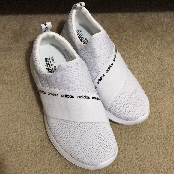 adidas white shoes slip on